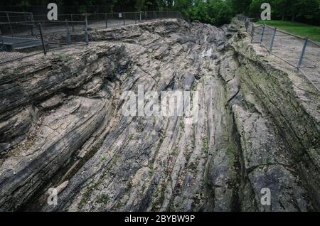 Scanalature glaciali a Kelleys Island, Ohio Foto Stock