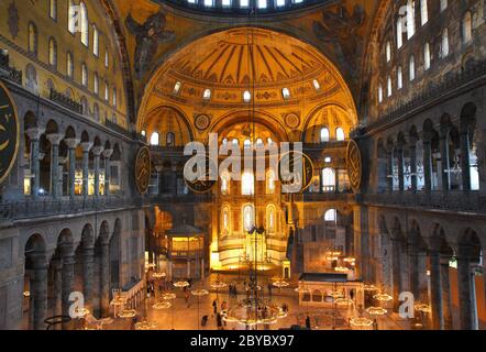 interno del museo di hagia sofia a istanbul Foto Stock