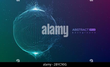 Sfera di particelle globo astratte. Illustrazione Vettoriale