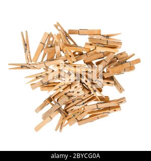 Vecchio clothespins in legno Foto Stock