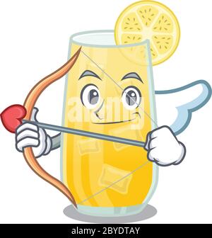 cocktail cacciavite in dolce e romantico disegno fumetto cupido con freccia Illustrazione Vettoriale