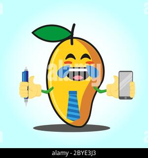 Carino detective mango volto cartoon disegno immagine personaggio Illustrazione Vettoriale