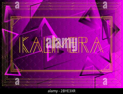 Art Deco Kalimera (greco, Ciao in Grecia) testo. Biglietto d'auguri decorativo, segno con lettere vintage. Illustrazione Vettoriale