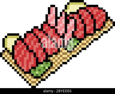 vettore pixel art carne alimentare isolata Illustrazione Vettoriale