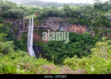 Chamarel cascate in Mauritius Foto Stock