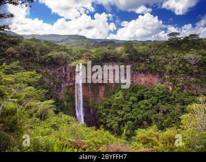 Chamarel cascate in Mauritius Foto Stock