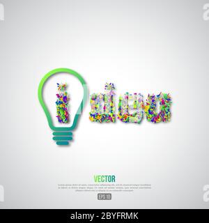 Idea lampadina di fondo idea concetto Illustrazione Vettoriale