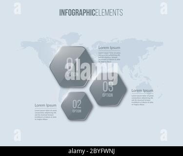 Elementi infografici in vetro. Modello per diagramma, grafico, presente Illustrazione Vettoriale