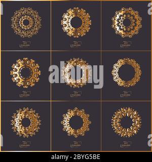 Set di mandala orientale Illustrazione Vettoriale