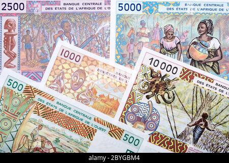 Franco CFA africano un background aziendale Foto Stock