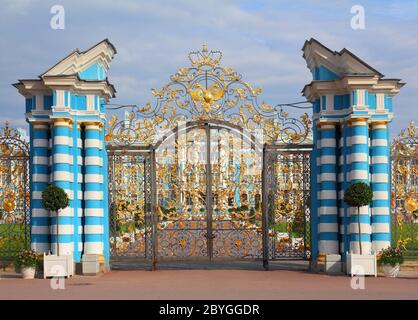 Porta del palazzo di caterina a Tsarskoye Selo Foto Stock