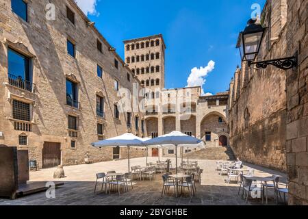 Placa del Rei o Plaza del Rey, Barcellona, Catalogna, Spagna Foto Stock