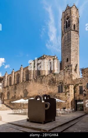 Cappella di Santa Agata, Plaza del Rey, quartiere Gotico, Barcellona, Catalogna, Spagna Foto Stock