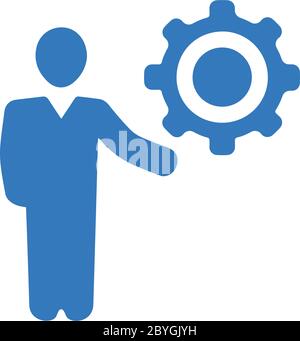Bella progettazione dell'icona di gestione aziendale per i progetti commerciali, stampa, web o di qualsiasi tipo di design. Illustrazione Vettoriale