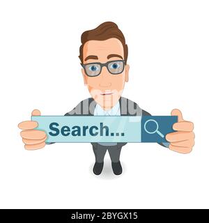Cartello con la sigla "Search...". Illustrazione Vettoriale