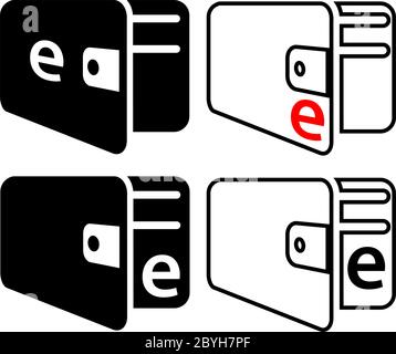 Illustrazione vettoriale dell'icona elettronica del portafoglio Illustrazione Vettoriale