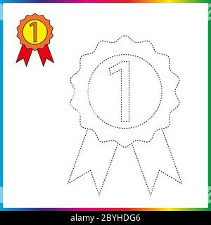 VASO , collegare i punti e la pagina da colorare. Foglio di lavoro - gioco per bambini. Ripristinare linea tratteggiata - gioco traccia per bambini. Gioco puzzle Illustrazione Vettoriale