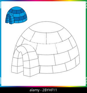 VASO , collegare i punti e la pagina da colorare. Foglio di lavoro - gioco per bambini. Ripristinare linea tratteggiata - gioco traccia per bambini. Gioco puzzle Illustrazione Vettoriale