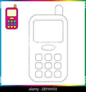 VASO , collegare i punti e la pagina da colorare. Foglio di lavoro - gioco per bambini. Ripristinare linea tratteggiata - gioco traccia per bambini. Gioco puzzle Illustrazione Vettoriale