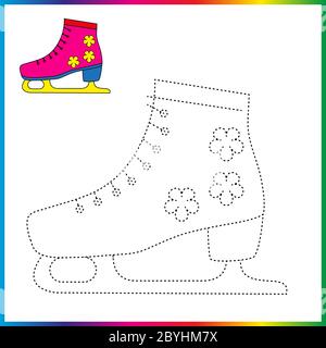 VASO , collegare i punti e la pagina da colorare. Foglio di lavoro - gioco per bambini. Ripristinare linea tratteggiata - gioco traccia per bambini. Gioco puzzle Illustrazione Vettoriale