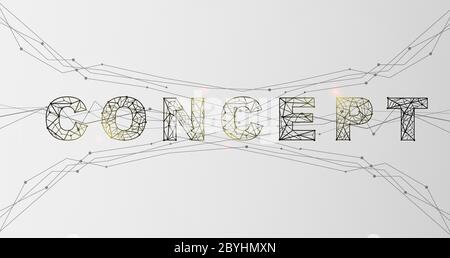 Idea, innovazione o soluzione creativa. Illustrazione vettoriale con CONCETTO di parola mesh su sfondo grigio Illustrazione Vettoriale