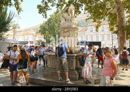 Viste generali intorno alla città vecchia di Dubrovnik, Croazia Foto Stock