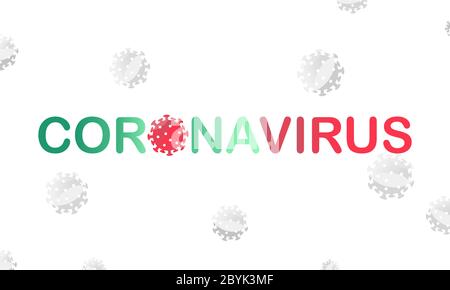 Coronavirus covid19 virus fondo piatto in moderno design di colore. Vettore EPS 10 Illustrazione Vettoriale
