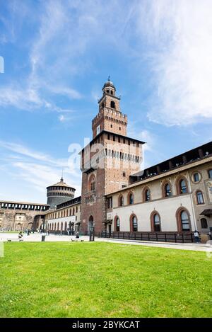 Milano. Italia - 21 maggio 2019: Castello Sforzesco - Castello Sforzesco a Milano. Italia. Foto Stock