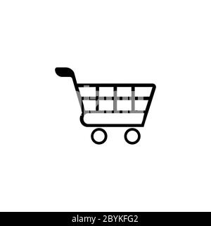 Icona dei cestini della spesa in colore nero isolato su sfondo bianco. EPS vettoriale 10. Illustrazione Vettoriale