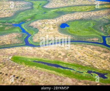 Vista aerea sui paesaggi del Nord Yakutia Foto Stock