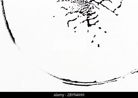 Bianco e nero dipinto a mano sfondo acrilico. Grunge texture acrilico verniciato con punti e i tratti di pennello. Foto Stock