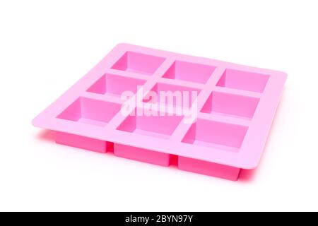 stampo in silicone per sapone isolato su fondo bianco Foto Stock