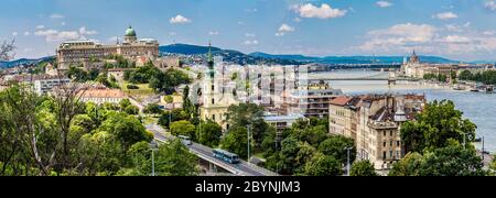 Budapest Royal Palace vista la mattina. Foto Stock