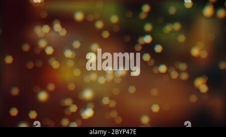Illustrazione di un effetto bokeh da riflessi e luci sfocate su sfondo colorato Foto Stock