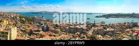 Vista panoramica di Istanbul dalla torre Galata. Turchia Foto Stock