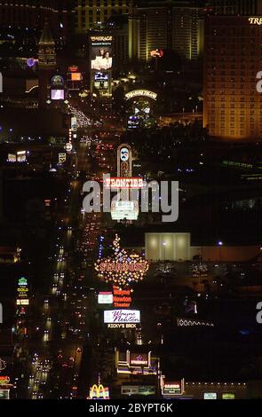 Aereo Vue Las Vegas - dal Stratophere 014 Hotel e luoghi più importanti a Las Vegas il luogo più bello di Las Vegas Foto Stock