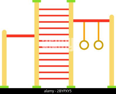 Complesso sportivo per un parco giochi icona vettore appartamento isolato Illustrazione Vettoriale