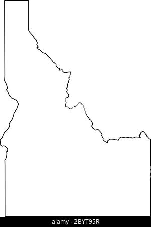 Idaho, stato degli Stati Uniti - mappa nera della regione. Semplice illustrazione vettoriale piatta. Illustrazione Vettoriale