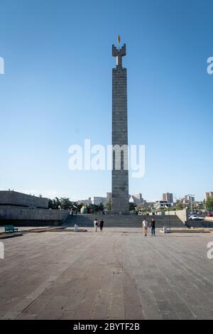 Yerevan, Armenia - Luglio 2019: Monumento a cascata di Yerevan sulla scala gigante in Armenia Yerevan. Uno dei luoghi più importanti di Yerevan Foto Stock