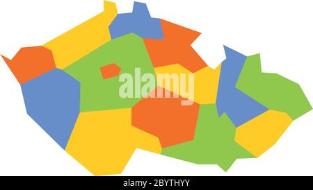Carta della Repubblica Ceca divisa in regioni amministrative. Illustrazione vettoriale. Illustrazione Vettoriale