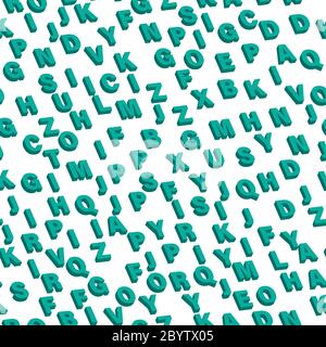 Mosaico di lettere blu 3D. Modello senza giunture vettoriale. Illustrazione Vettoriale