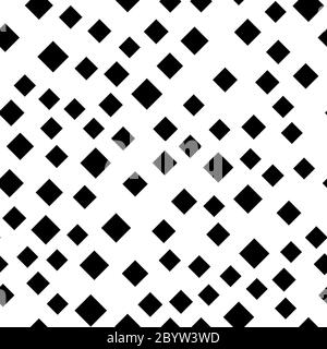 Motivo geometrico astratto senza giunture di quadrati neri in ordine casuale. Semplice illustrazione vettoriale piatta. Illustrazione Vettoriale