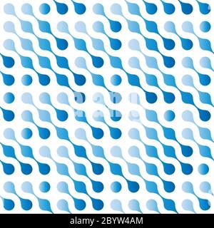 Sfondo astratto a motivo continuo di punti collegati a gradiente blu in disposizione diagonale. Tema del giorno delle piogge. Illustrazione vettoriale. Illustrazione Vettoriale