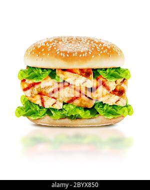 Delizioso hamburger di pollo Foto Stock