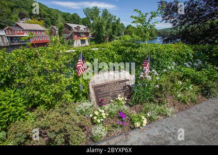 Il Ponte dei Fiori a Shelburne Falls, Massachusetts Foto Stock