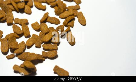 Alimenti secchi Cat in modo isolato, moderni alimenti per gatti con più nutrizione e vitamine Foto Stock