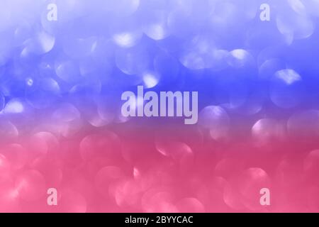 Astratto colorato sfondo luminoso brillante, luci sfocate a colori della bandiera americana. Giornata dell'indipendenza del concetto, 4 luglio. Foto Stock