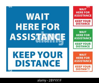 Avviso si prega di tenere a parte e di praticare il divaricamento sociale per fermare la diffusione del coronavirus covid-19 Illustrazione Vettoriale
