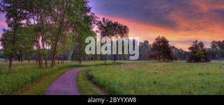 Bellissima alba nel parco Foto Stock