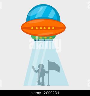 illustrazione vettoriale isolata di navicella spaziale aliena Illustrazione Vettoriale